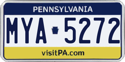PA license plate MYA5272