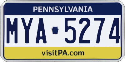 PA license plate MYA5274