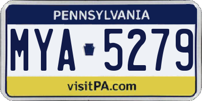PA license plate MYA5279