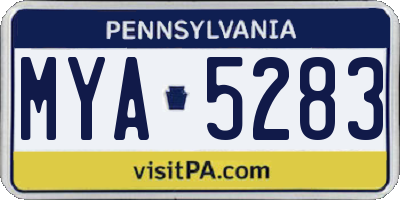 PA license plate MYA5283