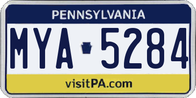PA license plate MYA5284