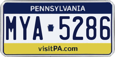 PA license plate MYA5286