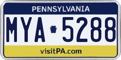 PA license plate MYA5288