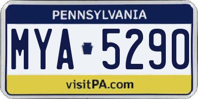 PA license plate MYA5290