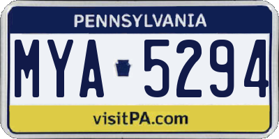 PA license plate MYA5294