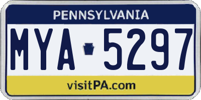 PA license plate MYA5297