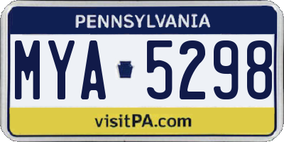 PA license plate MYA5298