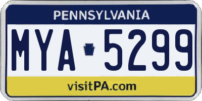 PA license plate MYA5299