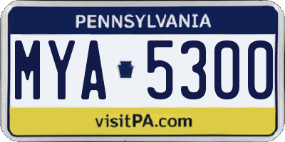 PA license plate MYA5300