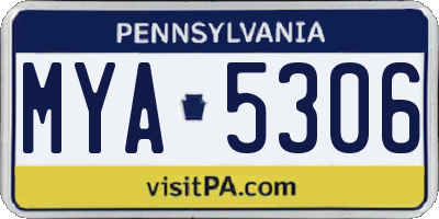 PA license plate MYA5306
