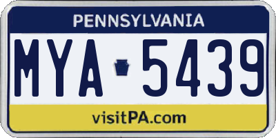 PA license plate MYA5439