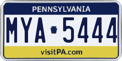 PA license plate MYA5444