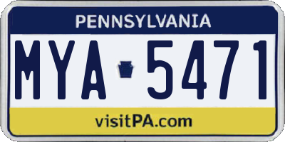 PA license plate MYA5471