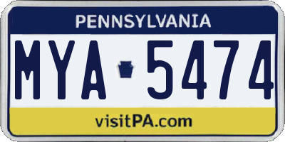 PA license plate MYA5474