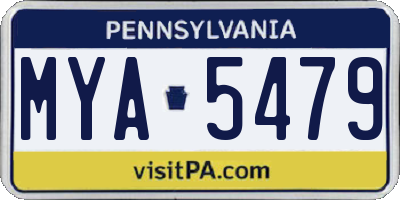 PA license plate MYA5479