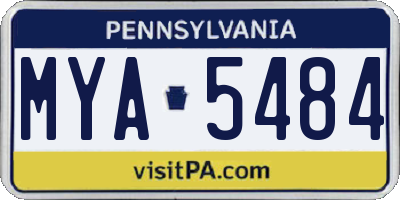 PA license plate MYA5484