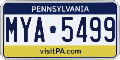 PA license plate MYA5499