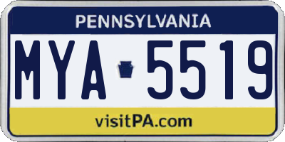 PA license plate MYA5519