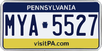 PA license plate MYA5527