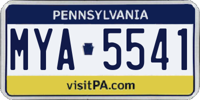 PA license plate MYA5541
