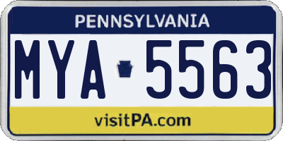 PA license plate MYA5563