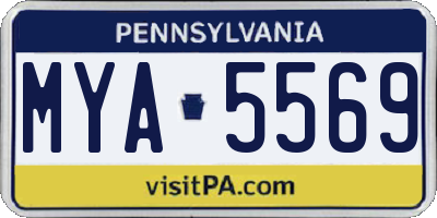 PA license plate MYA5569