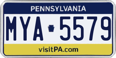 PA license plate MYA5579