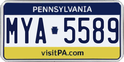 PA license plate MYA5589