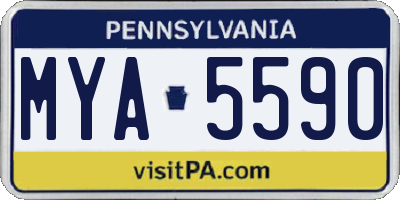 PA license plate MYA5590