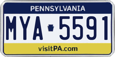 PA license plate MYA5591
