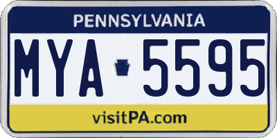 PA license plate MYA5595