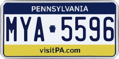 PA license plate MYA5596