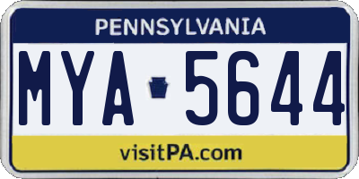 PA license plate MYA5644