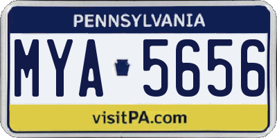 PA license plate MYA5656