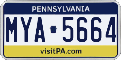 PA license plate MYA5664