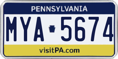 PA license plate MYA5674