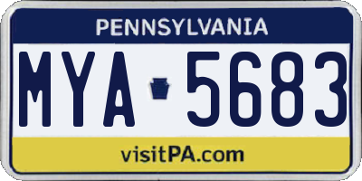 PA license plate MYA5683