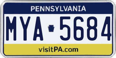 PA license plate MYA5684