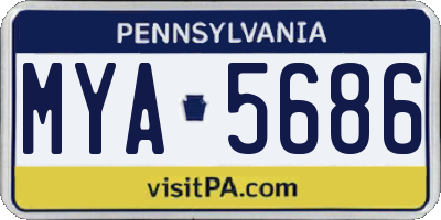 PA license plate MYA5686