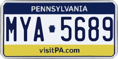 PA license plate MYA5689