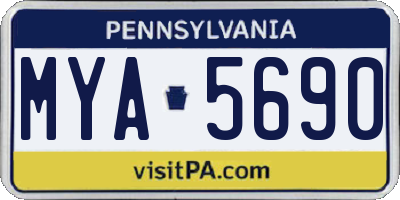 PA license plate MYA5690