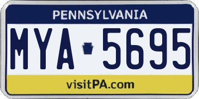 PA license plate MYA5695