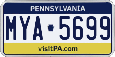 PA license plate MYA5699