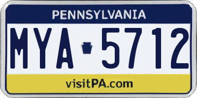PA license plate MYA5712