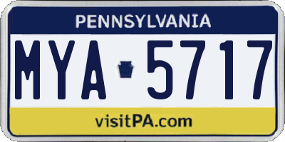PA license plate MYA5717