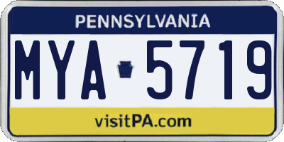 PA license plate MYA5719