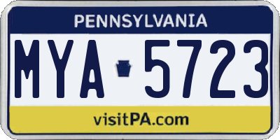 PA license plate MYA5723