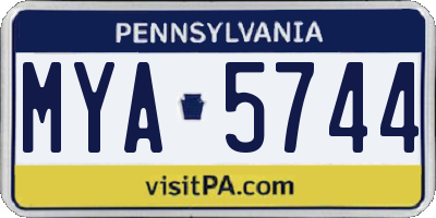 PA license plate MYA5744