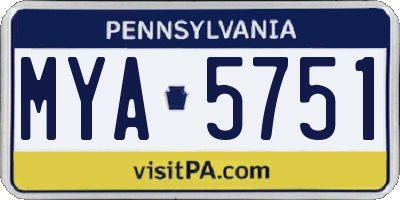 PA license plate MYA5751