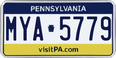 PA license plate MYA5779